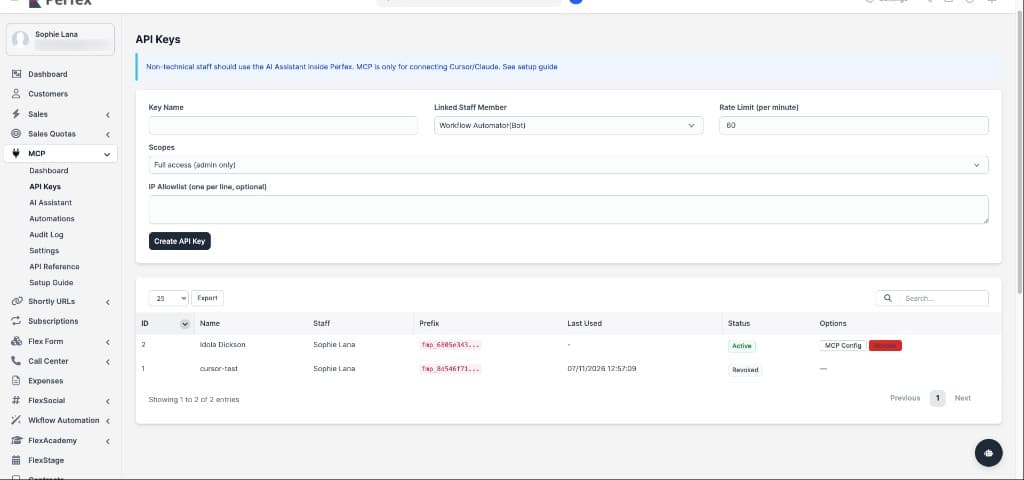 Perfex MCP - AI Integration Bridge for Perfex CRM screenshot 6