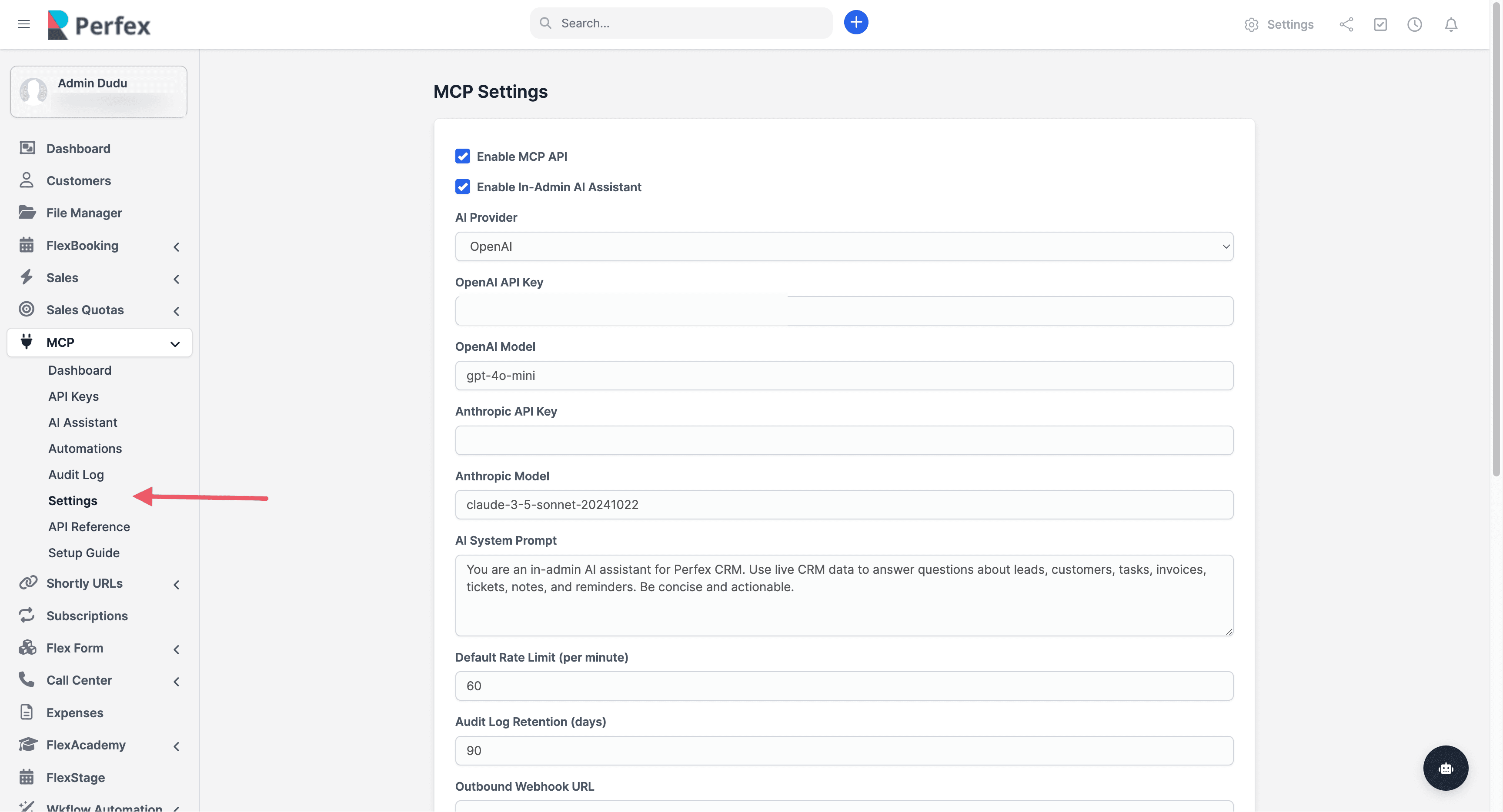 Perfex MCP - AI Integration Bridge for Perfex CRM screenshot 3