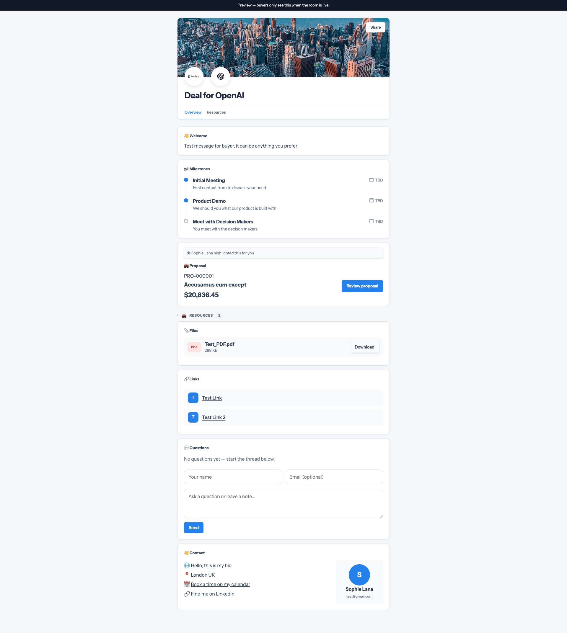 Deal Rooms Module for Perfex CRM screenshot 10
