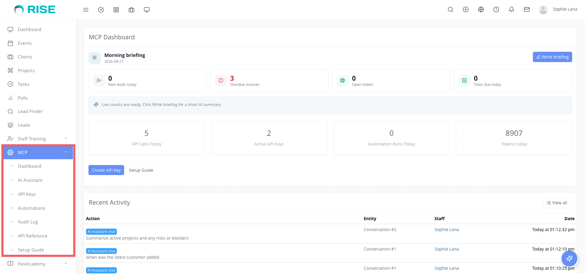 RISE MCP - AI Integration Bridge for RISE CRM screenshot 5